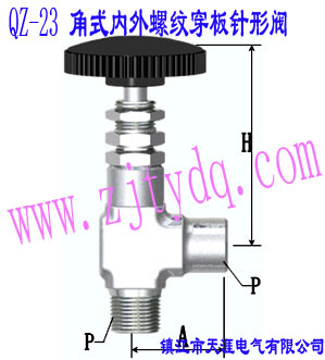QZ-23 角式內外螺紋穿板針形閥QZ-23 Femals Screw-Males Screw Angle Pattern Wall-separting Needle Valve